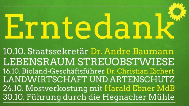 Grüne Landtagskandidatin Sperling lädt zu „Erntedank“-Veranstaltungen im Oktober