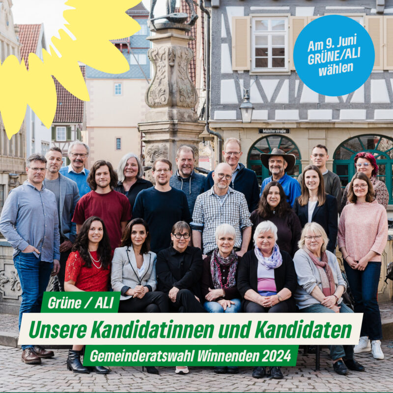 B90/Grüne ALI Kandidatinnen und Kandidaten Gemeinderatswahl 2024 Winnenden