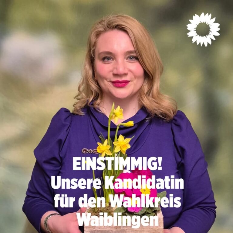 Grüne Landtagsabgeordnete Swantje Sperling einstimmig für den Wahlkreis Waiblingen nominiert