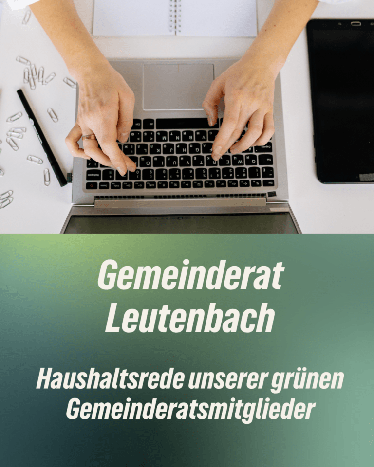 Stellungnahme zum Haushaltsplan 2026 der Gemeinde Leutenbach B`90 / Die Grünen